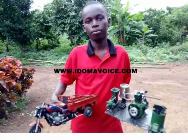 17-Year-Old Boy Builds Motorcycle, Grinding Machine In Benue (Photos)